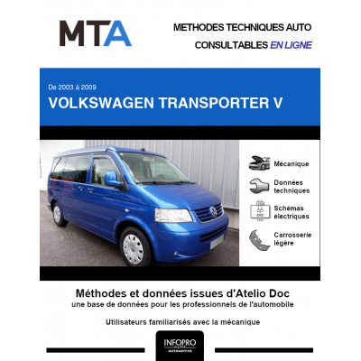 MTA Volkswagen Transporter V COMBI 4 portes de 06/2003 à 08/2009