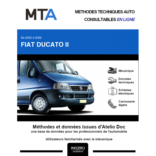 MTA Fiat Ducato II PLATEAU 2 portes de 03/2002 à 06/2006