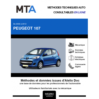 MTA Peugeot 107 HAYON 3 portes de 01/2009 à 01/2012