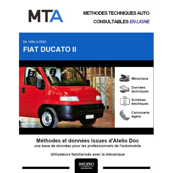 MTA Fiat Ducato II CHASSIS CABINE 2 portes de 06/1994 à 03/2002