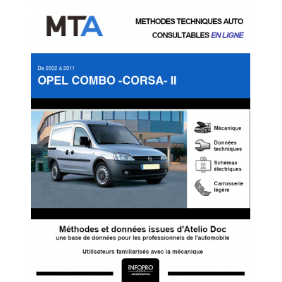 MTA Opel Combo -corsa- II FOURGON 4 portes de 01/2002 à 07/2004