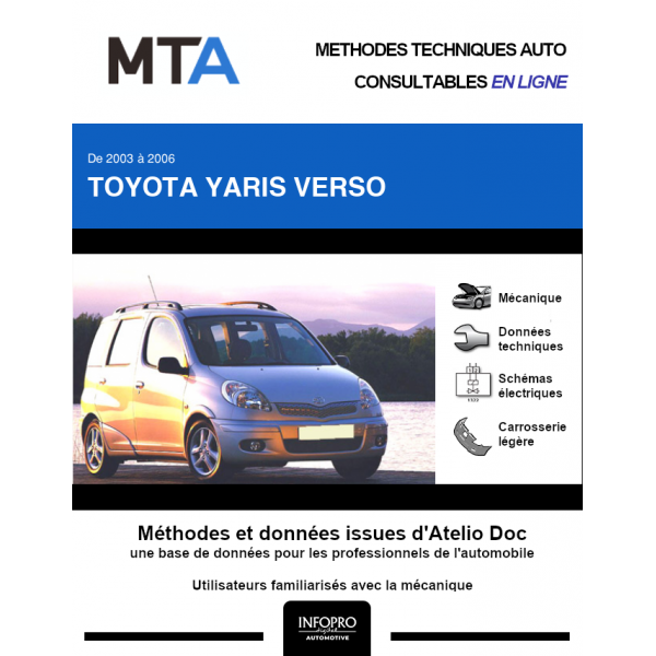 MTA Toyota Yaris verso MONOSPACE 5 portes de 03/2003 à 04/2006