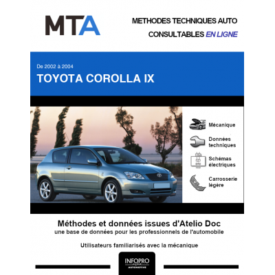 MTA Toyota Corolla IX HAYON 3 portes de 01/2002 à 07/2004
