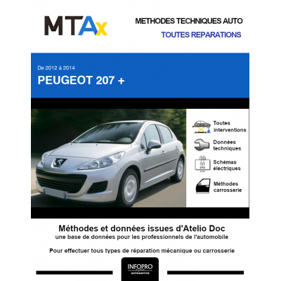 MTA Expert Peugeot 207 + HAYON 5 portes de 11/2012 à 12/2014
