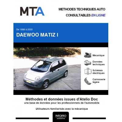 MTA Daewoo Matiz I HAYON 5 portes de 07/1998 à 12/2000