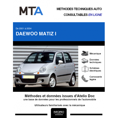 MTA Daewoo Matiz I HAYON 5 portes de 01/2001 à 12/2004