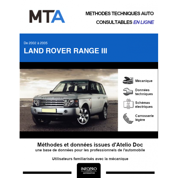 MTA Land rover Range III BREAK 5 portes de 03/2002 à 05/2005