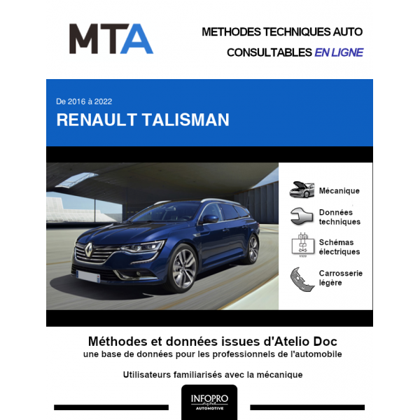 MTA Renault Talisman BREAK 5 portes de 04/2016 à ce jour