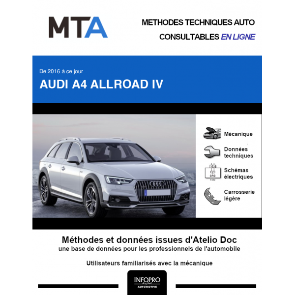 MTA Audi A4 allroad IV BREAK 5 portes de 04/2016 à ce jour