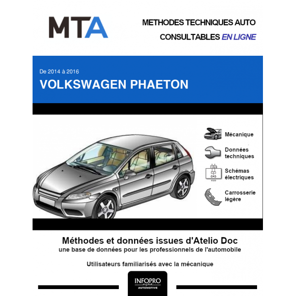 MTA Volkswagen Phaeton BERLINE 4 portes de 05/2015 à ce jour
