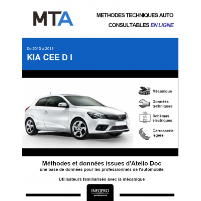 MTA Kia Cee d I HAYON 3 portes de 12/2010 à 02/2013
