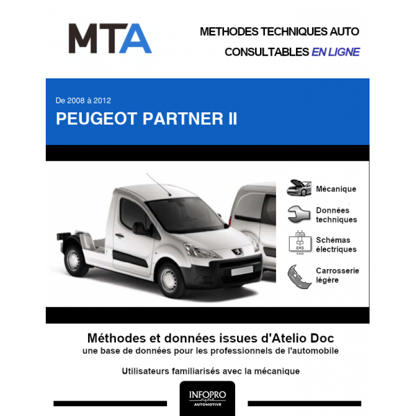 MTA Peugeot Partner II PLANCHER CABINE 2 portes de 05/2008 à 03/2012