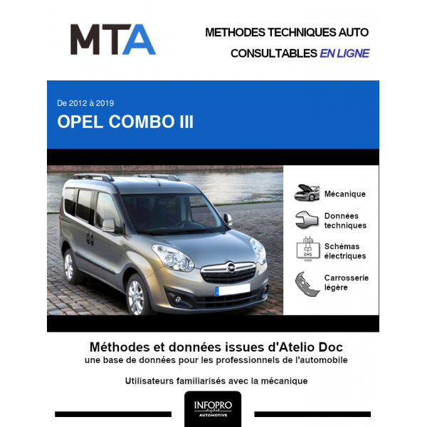 MTA Opel Combo III BREAK 5 portes de 01/2012 à ce jour