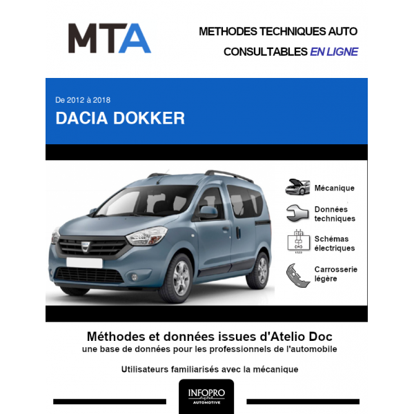 MTA Dacia Dokker BREAK 4 portes de 09/2012 à ce jour