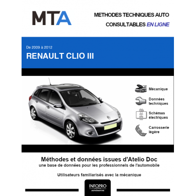 MTA Renault Clio III BREAK 5 portes de 03/2009 à 12/2014