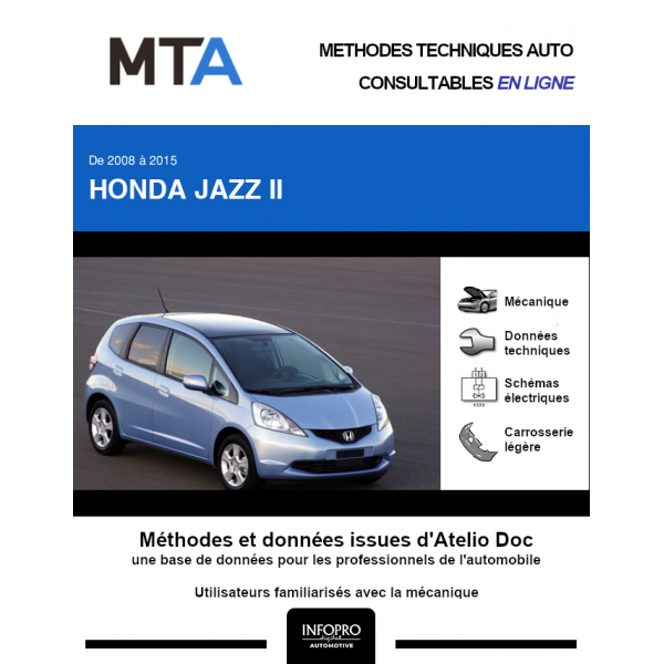 MTA Honda Jazz II MONOSPACE 5 portes de 09/2008 à 12/2015