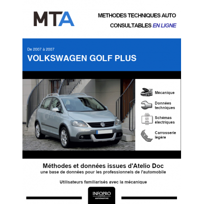 MTA Volkswagen Golf plus MONOSPACE 5 portes de 03/2007 à 12/2007