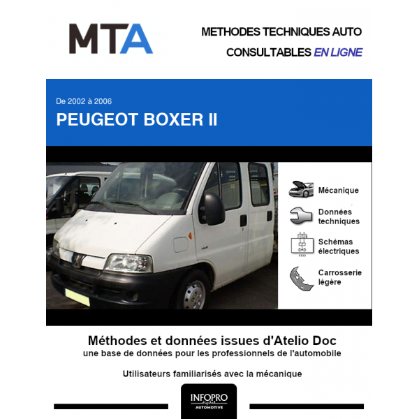 MTA Peugeot Boxer II CHASSIS DOUBLE CABINE 4 portes de 02/2002 à 06/2006
