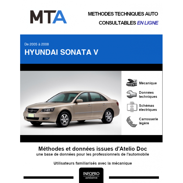 MTA Hyundai Sonata V BERLINE 4 portes de 04/2005 à 09/2008