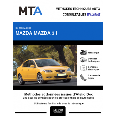 MTA Mazda Mazda 3 I BERLINE 4 portes de 10/2003 à 07/2006