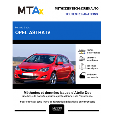 MTA Expert Opel Astra IV HAYON 5 portes de 01/2010 à 06/2012