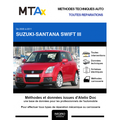 MTA Expert Suzuki-santana Swift III HAYON 3 portes de 03/2005 à 09/2011