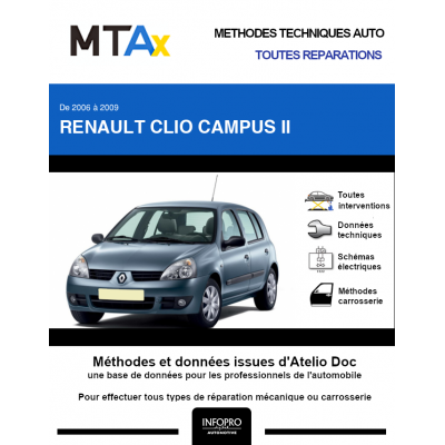 MTA Expert Renault Clio campus II HAYON 5 portes de 07/2006 à 07/2009