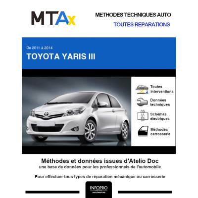 MTA Expert Toyota Yaris III HAYON 3 portes de 03/2011 à 04/2015