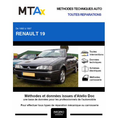 MTA Expert Renault 19 CABRIOLET 2 portes de 04/1992 à 04/1997