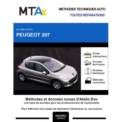 MTA Expert Peugeot 207 HAYON 5 portes de 04/2006 à 06/2013