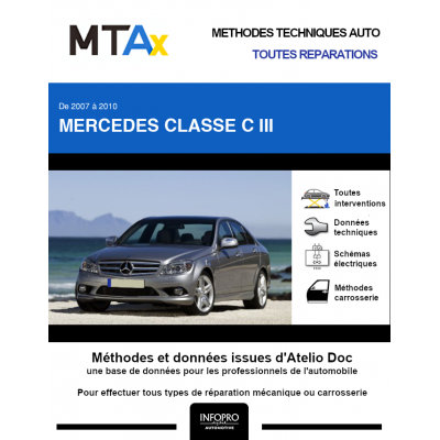 MTA Expert Mercedes Classe c III BERLINE 4 portes de 01/2007 à 12/2010