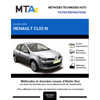 MTA Expert Renault Clio III HAYON 3 portes de 09/2005 à 03/2009