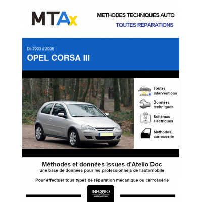 MTA Expert Opel Corsa III HAYON 3 portes de 08/2003 à 09/2006