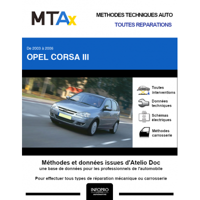 MTA Expert Opel Corsa III HAYON 5 portes de 08/2003 à 09/2006