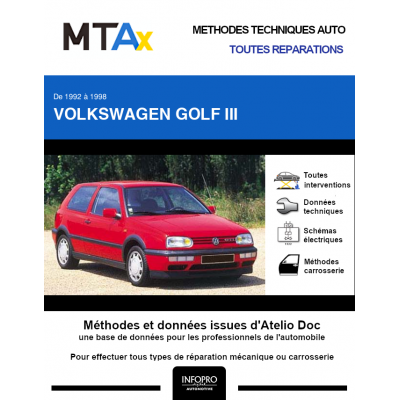 MTA Expert Volkswagen Golf III HAYON 3 portes de 01/1992 à 12/1997