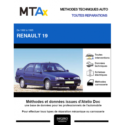 MTA Expert Renault 19 BERLINE 4 portes de 04/1992 à 12/1995
