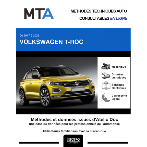 MTA Volkswagen T-roc BREAK 5 portes de 10/2017 à ce jour