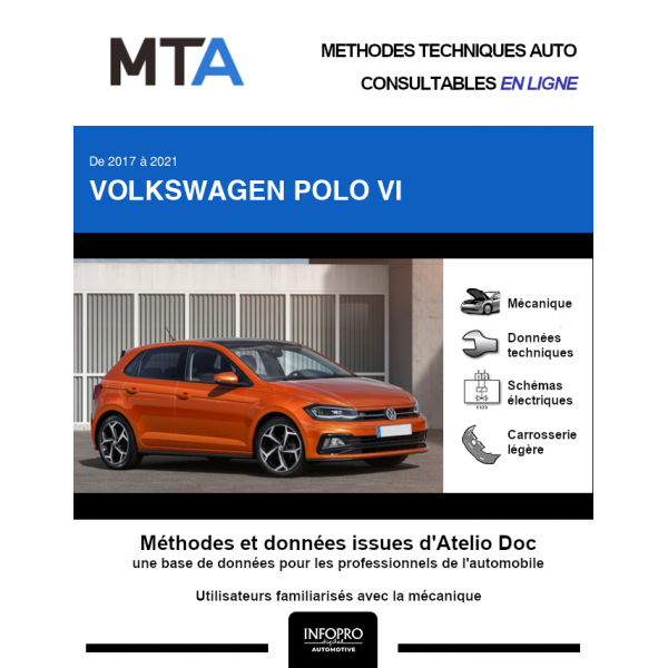 MTA Volkswagen Polo VI HAYON 5 portes de 09/2017 à ce jour