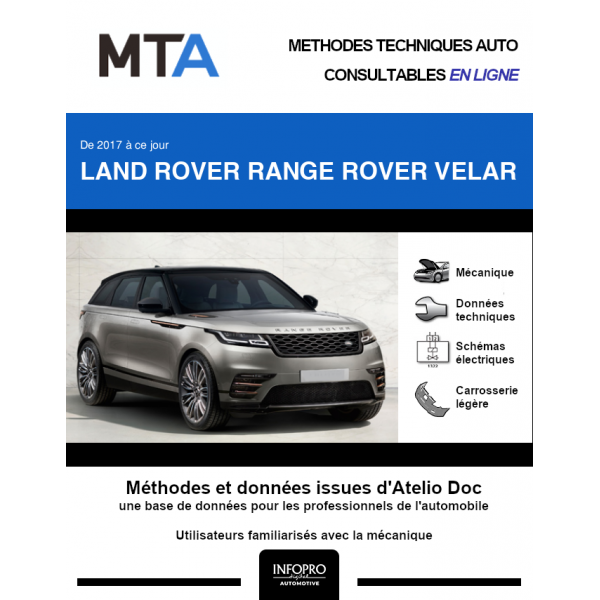 MTA Land rover Range rover velar BREAK 5 portes de 06/2017 à ce jour