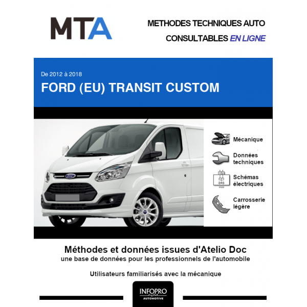 MTA Ford (eu) Transit custom FOURGON 5 portes de 05/2016 à 03/2018