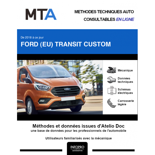 MTA Ford (eu) Transit custom FOURGON 4 portes de 09/2017 à ce jour
