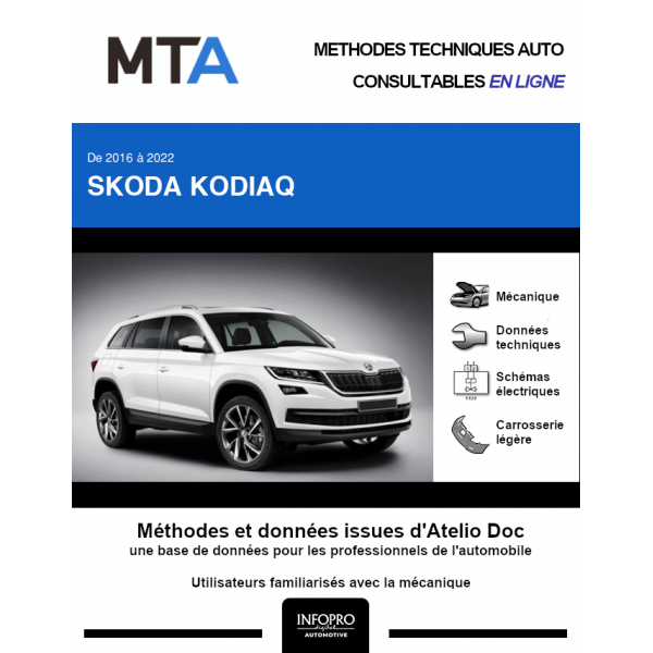 MTA Skoda Kodiaq BREAK 5 portes de 10/2016 à 12/2021
