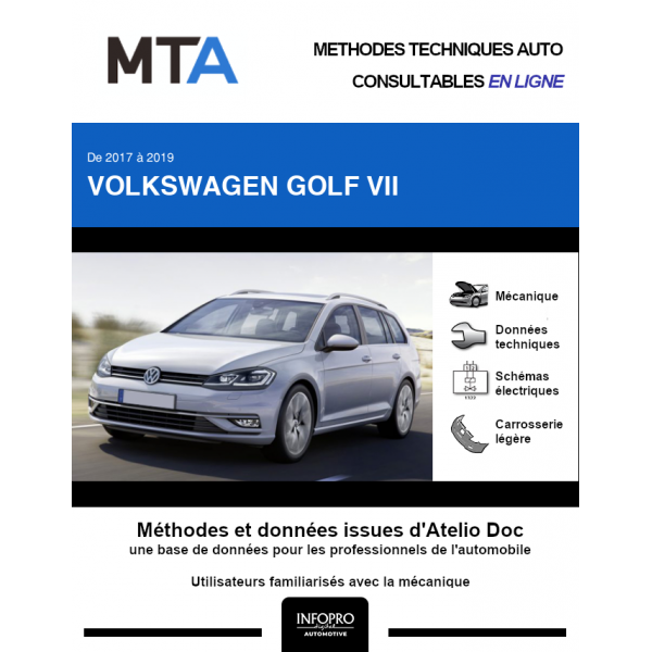 MTA Volkswagen Golf VII BREAK 5 portes de 01/2017 à ce jour