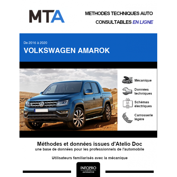 MTA Volkswagen Amarok PICKUP DBL.CAB. 4 portes de 10/2016 à ce jour