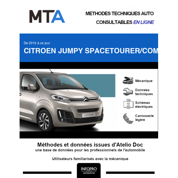 MTA Citroen Jumpy spacetourer III COMBI 5 portes de 10/2016 à ce jour