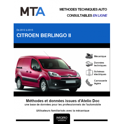 MTA Citroen Berlingo II FOURGON 3 portes de 02/2012 à 09/2015