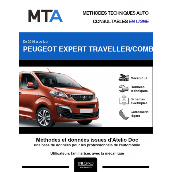 MTA Peugeot Expert traveller III COMBI 5 portes de 04/2016 à ce jour