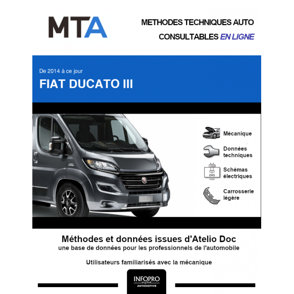 MTA Fiat Ducato III CHASSIS DOUBLE CABINE 4 portes de 06/2014 à ce jour