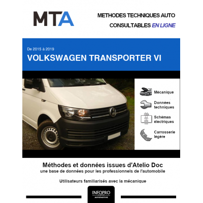 MTA Volkswagen Transporter VI CHASSIS CABINE 2 portes de 06/2015 à ce jour
