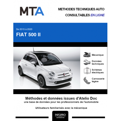 MTA Fiat 500 II HAYON 3 portes de 04/2015 à ce jour